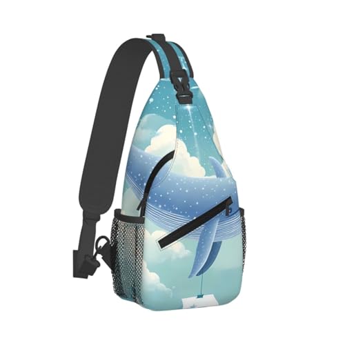 Ocean Whale Multi Functional Adjustable Single Shoulder Crossbody Bag,Casual Chest Bag, Suitable For Daily Travel,Unisex2