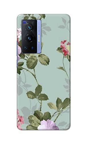 Image of Printed Hard Back Cover Case for Vivo X70 Pro Back Cover (Floral Painting) -702