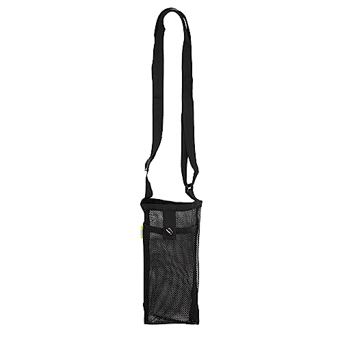 Water Bottle Carrier Bag, Portable Water Bottle Pouch Water Bottle Holder with Adjustable Strap Mesh Water Bottle Sling Outdoor Accessories for Walking Hiking Travelling Camping A7WGSBT (black)