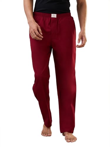 Image of SleepZ by Raymond Men Regular Fit Solid Pattern Pure Cotton Sleepwear Pyjama