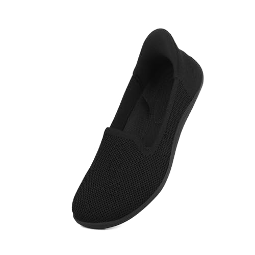 Image of KBZone Women's Wide Toe Box Slip on Flats Shoes Comfortable Round Toe Mesh Loafers Walking Shoes