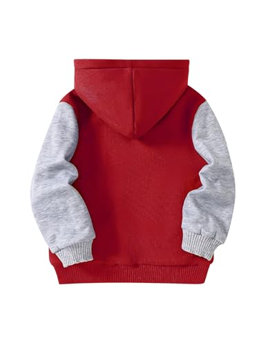 Image of Kids Zip-Up Hooded for Boys Sherpa Lined Jacket Winter Outdoor Sweatshirt Warm Coat 3-14 Years