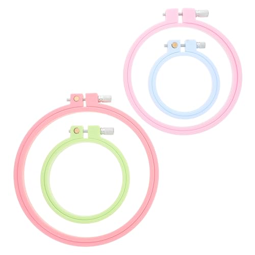 ARTIBETTER 4Pc Adjustable Cross Stitch Hoops Set for DIY Embroidery Projects and Crafting Versatile Embroidery Accessories Tool