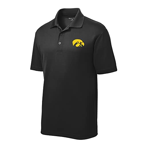 UGP Campus Apparel AP07 - Iowa Hawkeyes Primary Logo Left Chest Mens Polo - X-Large - Black