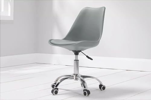 Image of Armless 360 Revolving Office Chair - Solid Steel for Home /Office /Study /Vanity /Shops /Clinic /lab /Spa /Conference /Meeting /Reception. (Light Grey)