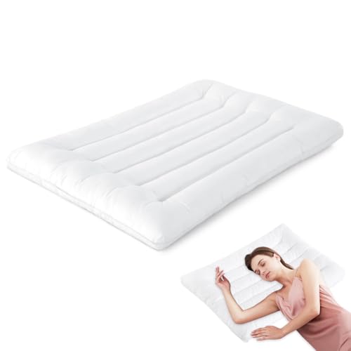 Wapasezyar Ultraflaches Kissen Zum Schlafen Dünnes Kissen für RückenschläFer 6.5 cm-Hohes Bauchschläferkissen Schlankes Bettkissen zur Linderung Von Nackenschmerzen Orthopädischeskissen 80x40cm