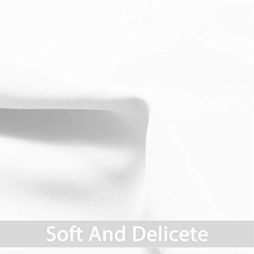 Yakamok Room Darkening Window Curtains for Kitchen, Thermal Insulated Grommet Window Drapes for Bedroom Basement, Pure White, 52W x36L, 2 Panels