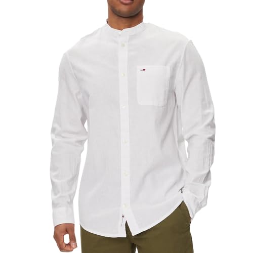 Tommy Hilfiger Camisa Mao Blanca Hombre Linen, blanco, XL