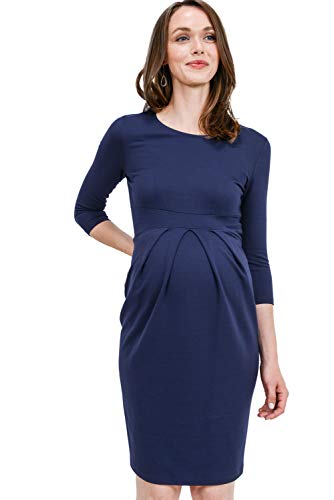 Laclef CMD1969SNVY-M Women'S Knee Length Midi Maternity Dress thumb #2