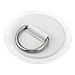 X AUTOHAUX 8pcs 8cm White D Ring Patch PVC Stainless Steel Round Shape D Ring Pad for Surfboard Inflatable Boat Kayak Canoe Deck