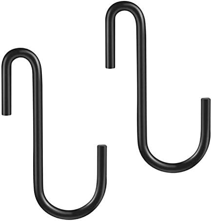 YourGift 30 Pack Heavy Duty S Hooks Black S Shaped Hooks Hanging Hangers Hooks for Kitchen, Bathroom, Bedroom and Office: Pan, Pot, Coat, Bag, Plants(30 Pack/Black/Small)