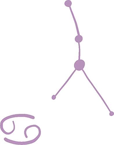 Cancer Zodiac Vinyl Decal - 5 Inches - for Cars, Trucks, Windows, Laptops, Tablets - Outdoor-Grade 2.5mil Thick Vinyl - Lilac