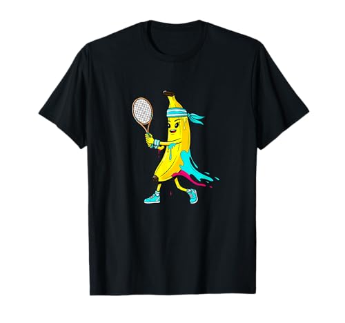 Funny Banana Tennis Player Graphic T-Shirt