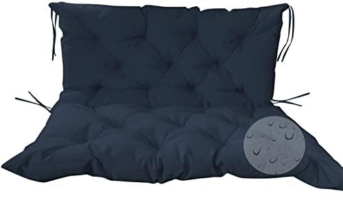 Coussin de banc de jardin bleu marine 120x100 cm confortable pour balancelle et terrasse
