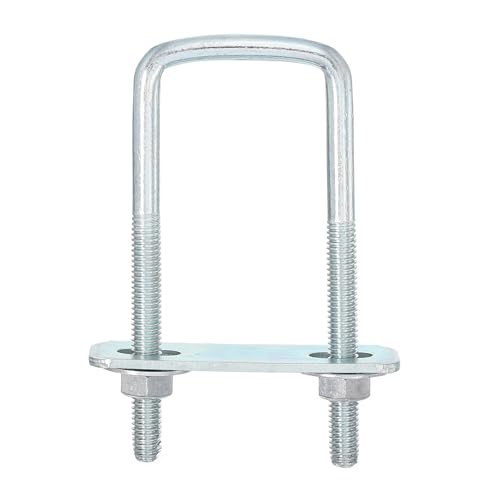 Image of uxcell Square U-Bolts, 8 Sets 30mm Inner Width 80mm Length M6 Zinc-Plated Carbon Steel U Clamp Bolt with Nuts and Plates, for Boat Trailer