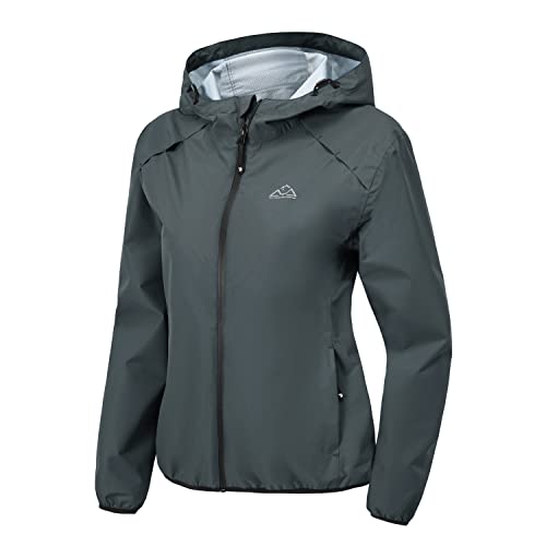 donhobo Damen Regenjacke mit Kapuze Wasserdicht Windbreaker Wetterfest...
