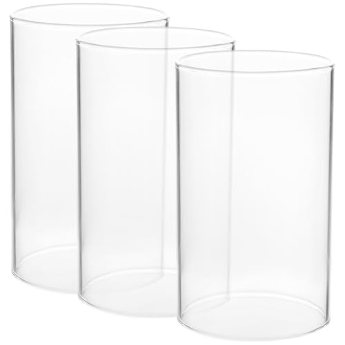 UPKOCH Glas Kerzenhalter Zylinder 15X8X8Cm Transparent Windschutz Glaszylinder Ohne Boden Für Wohnaccessoires Und Dekoration