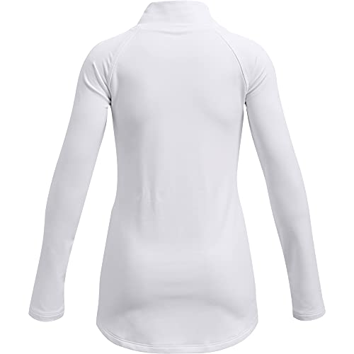 Under Armour Girls' Cozy Armour Long Mock T-ShirtDISC, White (100)/White, Youth Large - image 2