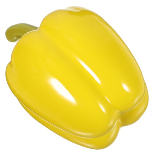 HEANUJJ Bote Sellado de Cerámica Color Amarillo Forma de Pimiento Verde, Multiusos y Decorativo para Almacenamiento de Té y Cocina