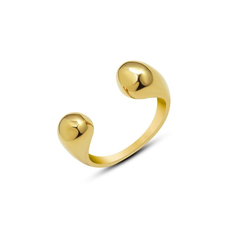 StacknSupply 18K Gold Plated Stainless Steel U shaped Chunky Ring for Unisex Adults | Adjustable | Anti Tarnish, Hypoallergenic, Waterproof. (B0CSH3FYNP) Amazon Price History, Amazon Price Tracker