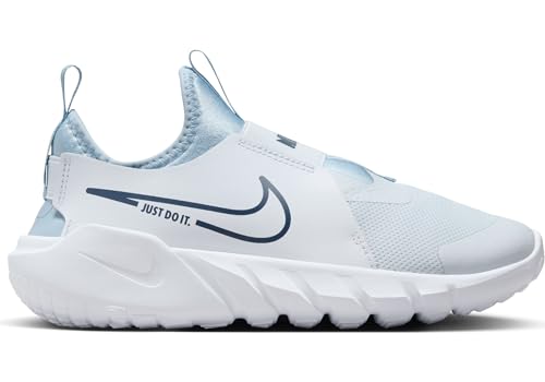 Nike Flex Runner 2 Big Kids' Road Running Shoes (DJ6038-010, Football Grey/Light Armory Blue/White) Size 4.5 5