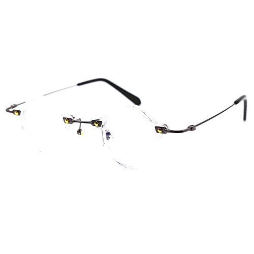 Image of Blue Light Blocking Glasses Computer Game Vintage Small Round Acetate Eyeglasses Frames