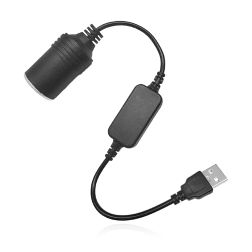 MTRPS USB to Cigarette Lighter Adapter, 1 Ft USB A Male to 12V Car Cigarette Lighter Socket Female Cable, Power Converter Cable for Dash Cam GPS Radar Detector LED Light Strips