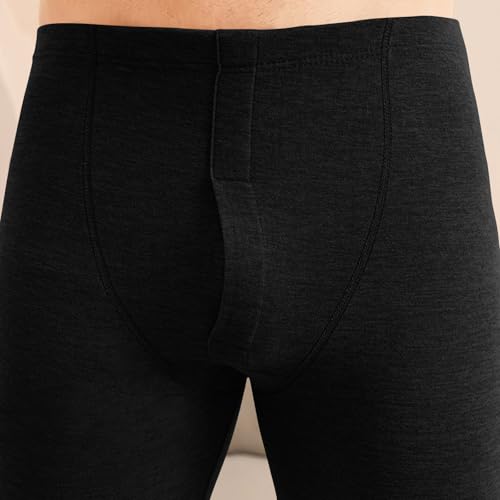 Fall Winter Warm Men's Thermal Underwear Set Performance Base Layer Wicking Active Long Johns Top & Bottom with Fly3