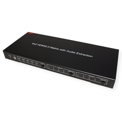 Roline 4k Hdmi Matrix Switch 4 X 2 con distribuidor y selector de señal 2