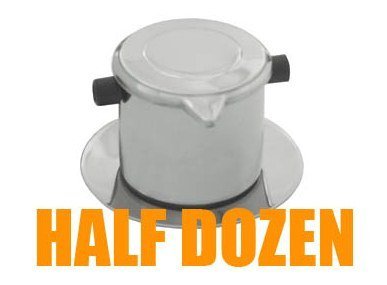 Half-Dozen (6-sets) Vietnamese Drip Coffee Maker, Coffee Filter Infuser Set, Slow-Drip, Single-Cup Serving, Stainless Steel