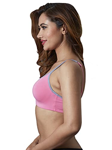 Image of SONARI Star Womens Non-Padded Cotton Spandex Bra, Cami Finish, Plunge Neckline, Non-Wired, Medium Coverage, Hand Washable Pack of 2