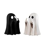 OIXYEY 2 Pièces D'Accessoires De Décoration D'Intérieur Fantômes Pour Halloween, Décorations Effrayantes Pour Halloween, Accessoires Fantômes, Décorations D'Horreur(Noir, Blanc)