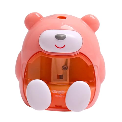 Beaupretty 可愛いカートゥーン小熊電動筆削り器 用自動ペンシルシャープナー 素材採用 使いやすいプッシュ式 筆に対応 カラー ランダムカラー