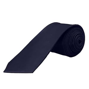 OcioDual Smalle uniseks stropdas zonder opdruk, voor feesten en evenementen, 100% polyester, zwart, Donkerblauw, One size