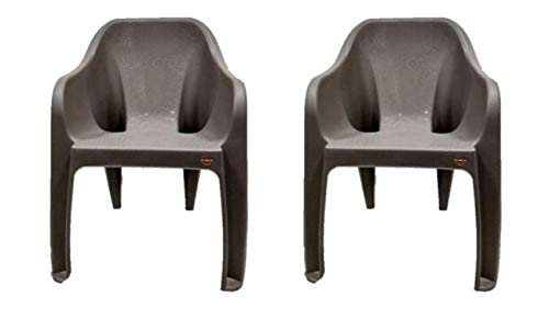 Cello Plastic Arm Rest Dynamo Without Cushion Mid Back Chair (Brown) – 2 Pieces at Rs. 2110