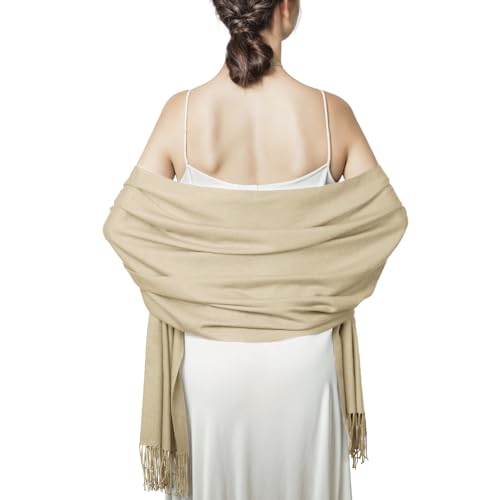 PIOYMEYA Pañuelos Chal Bufanda Mujer Pashmina Beis Estolas Bodas Chale Fiesta Sólido Fulares Foulard Larga Cálida Invierno