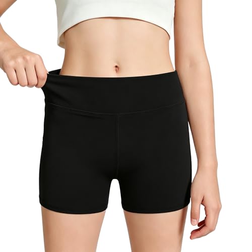 Yilook Girls Athletic Shorts Size 7-8 Black Dance Bike Shorts for Girls Soccer Short Youth Girl Gymnastics Clothes Little Girl Short Under Dress Kids Cheerleading Outfit