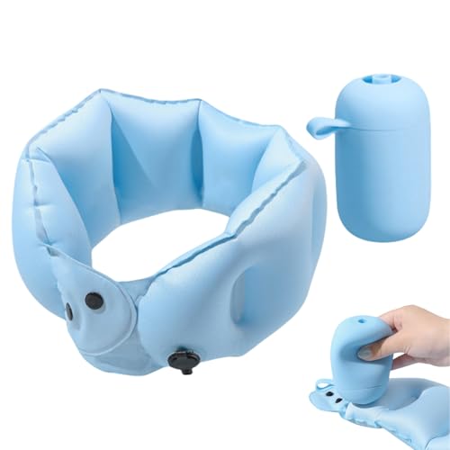 Cojín de avión inflable, almohadas para cuello hinchables viaje aéreo | Soporte suave para dormir cómodamente en avión coche, camping, senderismo para adultos y niños