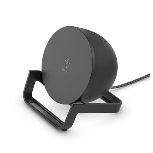 Belkin Wireless Charging Speaker (Wireless Charging Stand + Bluetooth Speaker) Charge While Taking Video Calls, Streaming Videos, Listening to Music