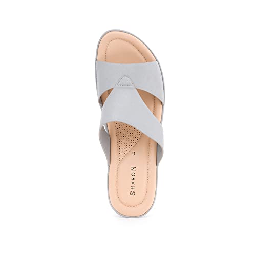 Image of Sharon Khadim's Wedge Heel Mule Slip On Sandal for Women