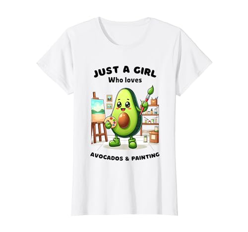 Solo una chica que ama el aguacate y la pintura para niñas y mujeres Camiseta