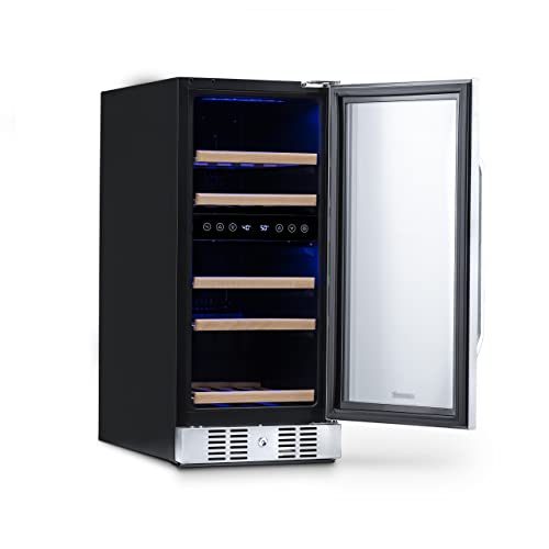 Newair Slim Dual Zone Built-In Wine/Beverage Cooler And Refrigerator, 29 Bottle Capacity Standing Fridge With Double-Layer Tempered Glass Door, Awr-290Db #TOP3