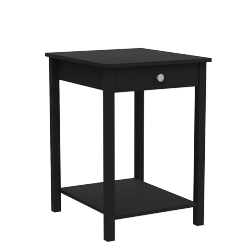 Image of Furinno Classic Side Table with Drawer, 2 Pack, Americano