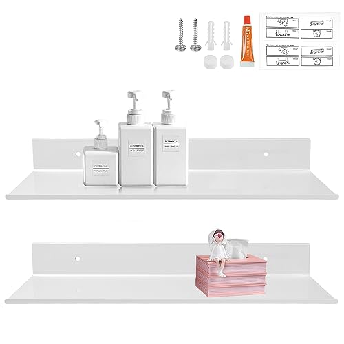 FIFITARA Wandregal 2er Set Aus Stahl - 40cm Schweberegal Schwarz Für Bücher & Deko