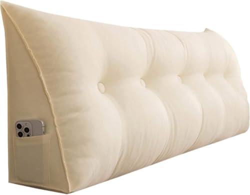 Image of aeTHEric Triangular Headboard Pillow /Wedge Pillow /Backrest Reading Bolster /Triangular Pillow Sofa Back Soft Pack Bed Large Protection Waist (100cm x 20cm x 50cm)