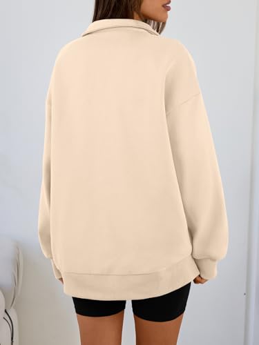 Image of Trendy Queen Women's Oversized Half Zip Fleece Sweatshirts-Cozy Pullover, Sweaters for Fall Winter