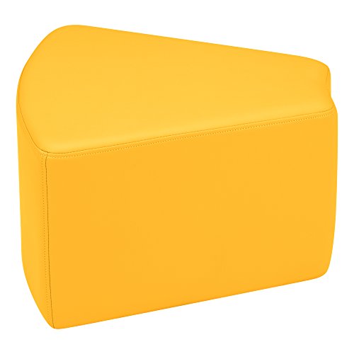 Image of Sprogs 12 inch H Structured Wedge Stool -Flexible Modular Collaborative Soft Seating for Office, Home, Lounge and School Classrooms with Durable Frame -Yellow