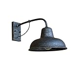 Wandlampe Außen Industrielle Scheune Wandleuchter Kuppel Metall Eisen Wandleuchte Amerikanischen Stil Retro Innen-/Außenwandleuchte for Veranda Terrasse Balkon Garten Dekor Außenwand Laterne(Silver Gr