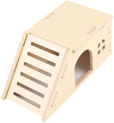 Brinquedo de escalada de hamster de madeira tocando uma escada de...