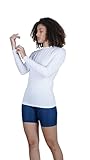 NEVER LOSE Women's Long Sleeve Workout Top, Yoga Compression T-Shirt, Soft Athletic Top - Slim Fit (M, White)
